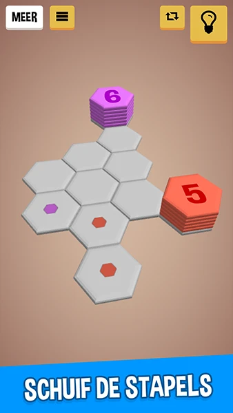 Hexa Stack: 3D zeshoek puzzel app screenshot 1